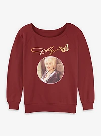 Dolly Parton Circle Signature Womens Slouchy Sweatshirt