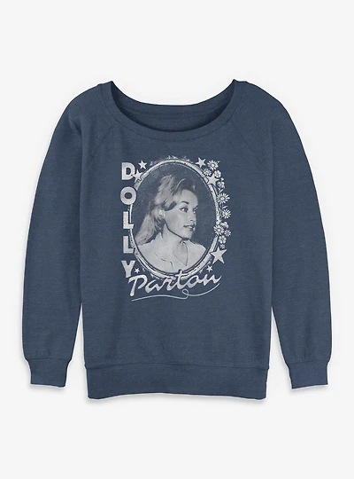 Dolly Parton Stars And Flowers Womens Slouchy Sweatshirt