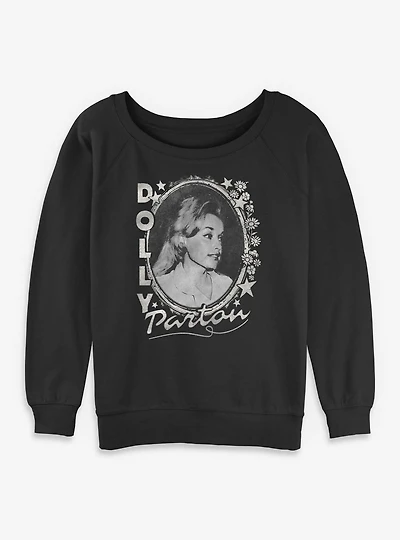 Dolly Parton Stars And Flowers Womens Slouchy Sweatshirt
