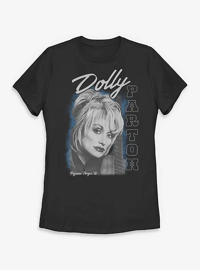 Dolly Parton Guitar Portrait Womens T-Shirt