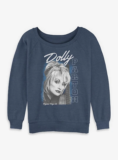 Dolly Parton Guitar Portrait Womens Slouchy Sweatshirt