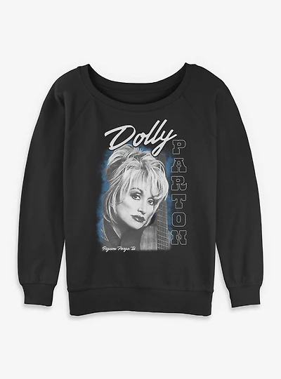 Dolly Parton Guitar Portrait Womens Slouchy Sweatshirt