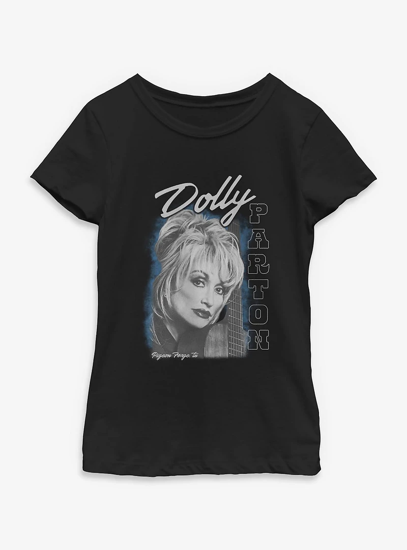 Dolly Parton Guitar Portrait Youth Girls T-Shirt