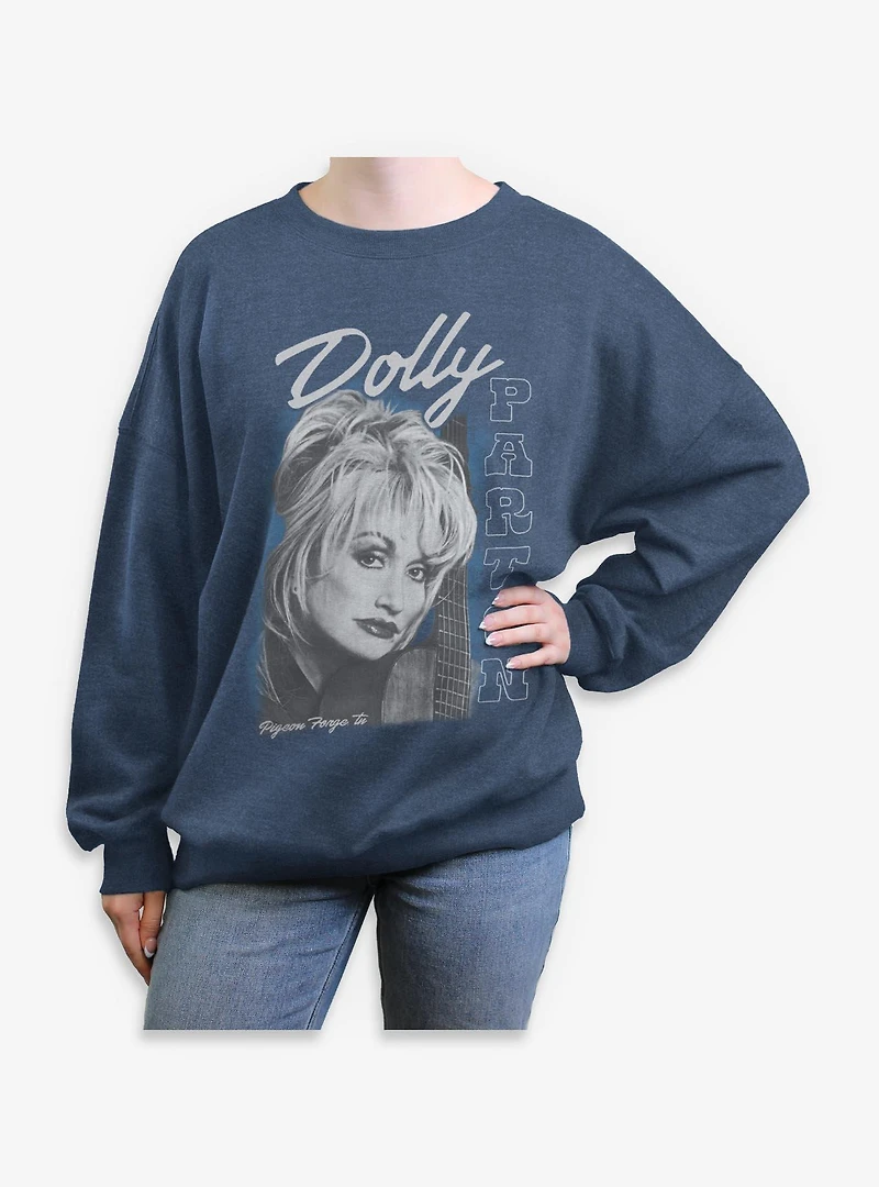 Dolly Parton Guitar Portrait Womens Oversized Sweatshirt