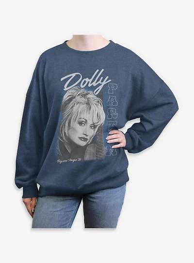 Dolly Parton Guitar Portrait Womens Oversized Sweatshirt