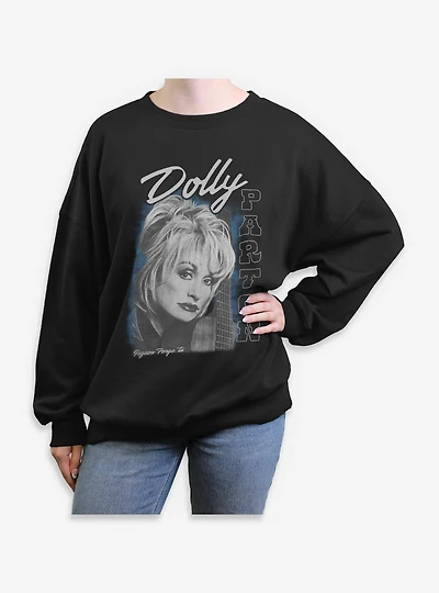 Dolly Parton Guitar Portrait Womens Oversized Sweatshirt