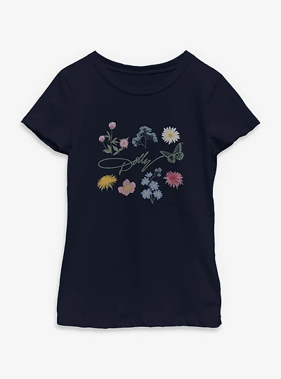 Dolly Parton Floral Signature Youth Girls T-Shirt