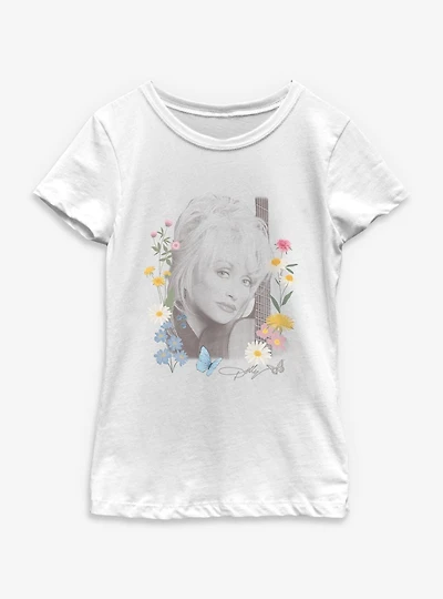 Dolly Parton Wildflowers Photo Youth Girls T-Shirt
