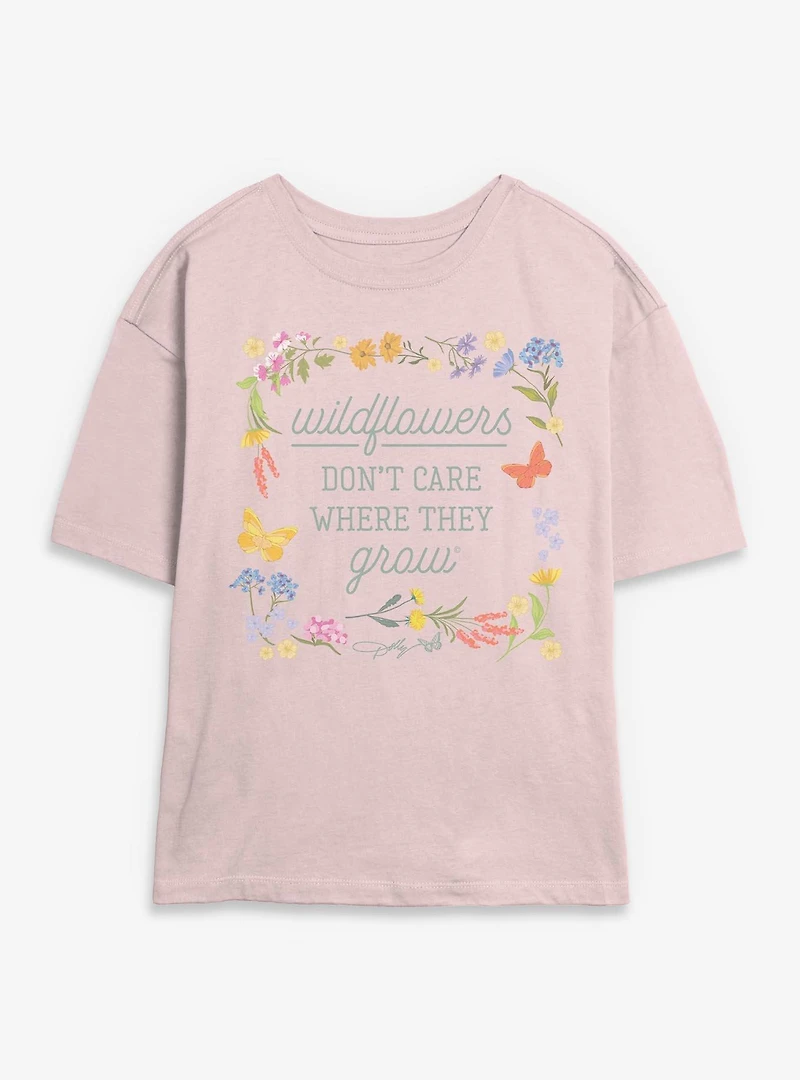 Dolly Parton Wildflowers Womens Skimmer T-Shirt