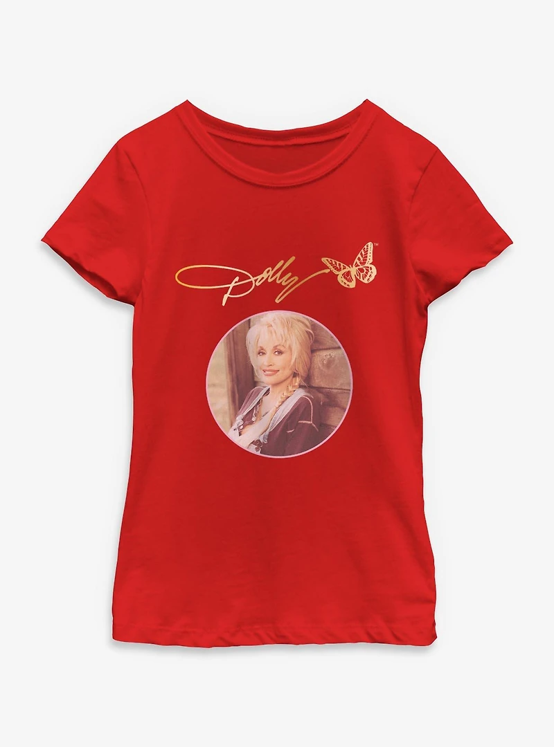 Dolly Parton Circle Signature Youth Girls T-Shirt