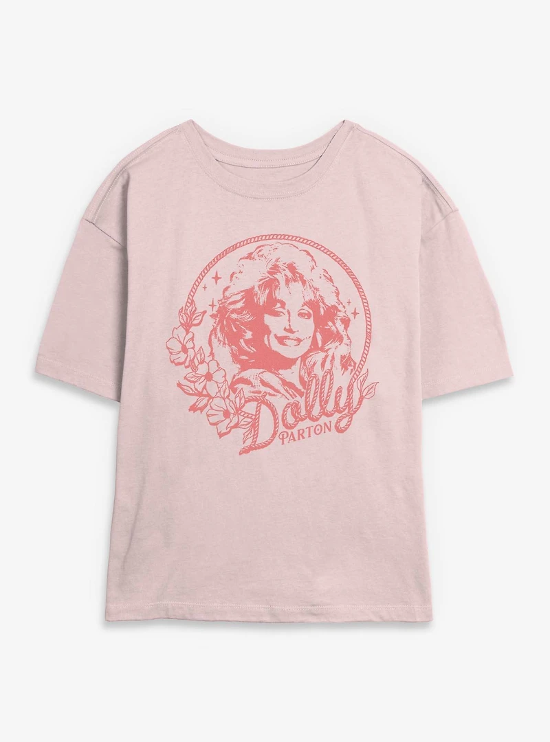 Dolly Parton Lasso Flowers Womens Skimmer T-Shirt