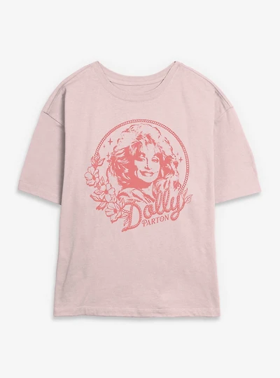 Dolly Parton Lasso Flowers Womens Skimmer T-Shirt