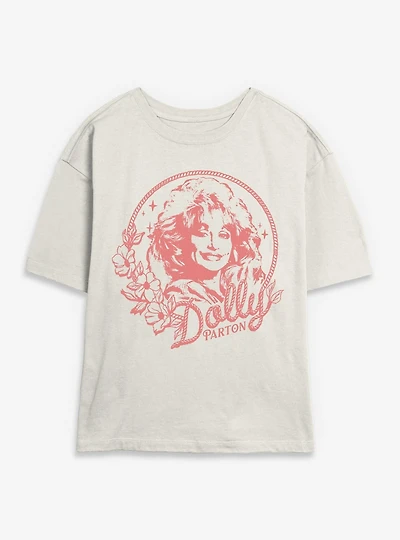 Dolly Parton Lasso Flowers Womens Skimmer T-Shirt