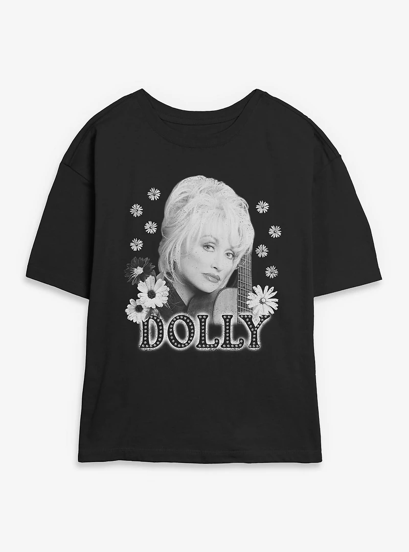 Dolly Parton Flowers Womens Skimmer T-Shirt