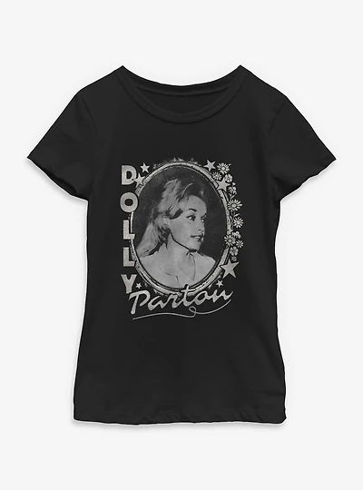 Dolly Parton Stars And Flowers Youth Girls T-Shirt