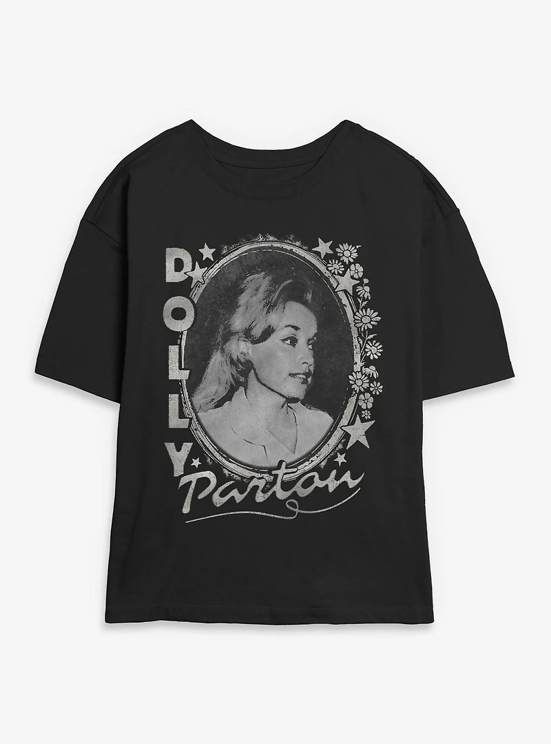 Dolly Parton Stars And Flowers Womens Skimmer T-Shirt