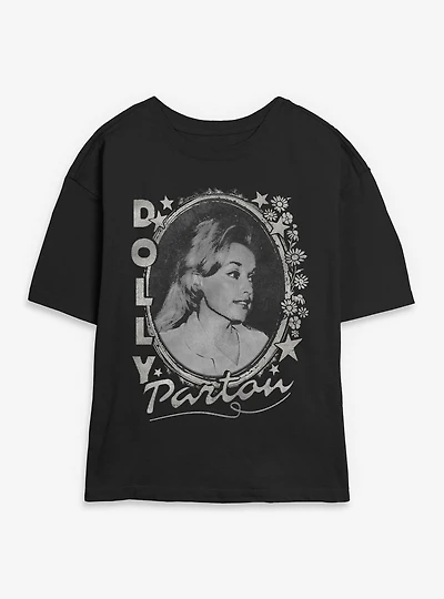 Dolly Parton Stars And Flowers Womens Skimmer T-Shirt