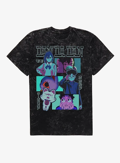 Dandadan Okarun Momo and Turbo Granny Opening Shots Mineral Wash T-Shirt BoxLunch Exclusive