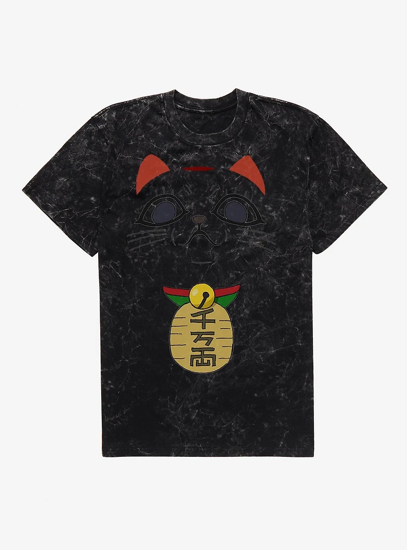 Dandadan Turbo Granny Cat Big Face Mineral Wash T-Shirt BoxLunch Exclusive