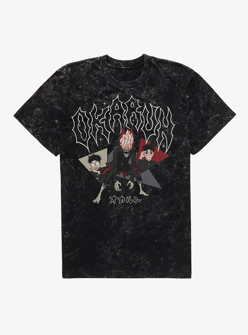 Dandadan Okarun Metal Faces Mineral Wash T-Shirt BoxLunch Exclusive