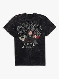 Dandadan Okarun Metal Faces Mineral Wash T-Shirt BoxLunch Exclusive