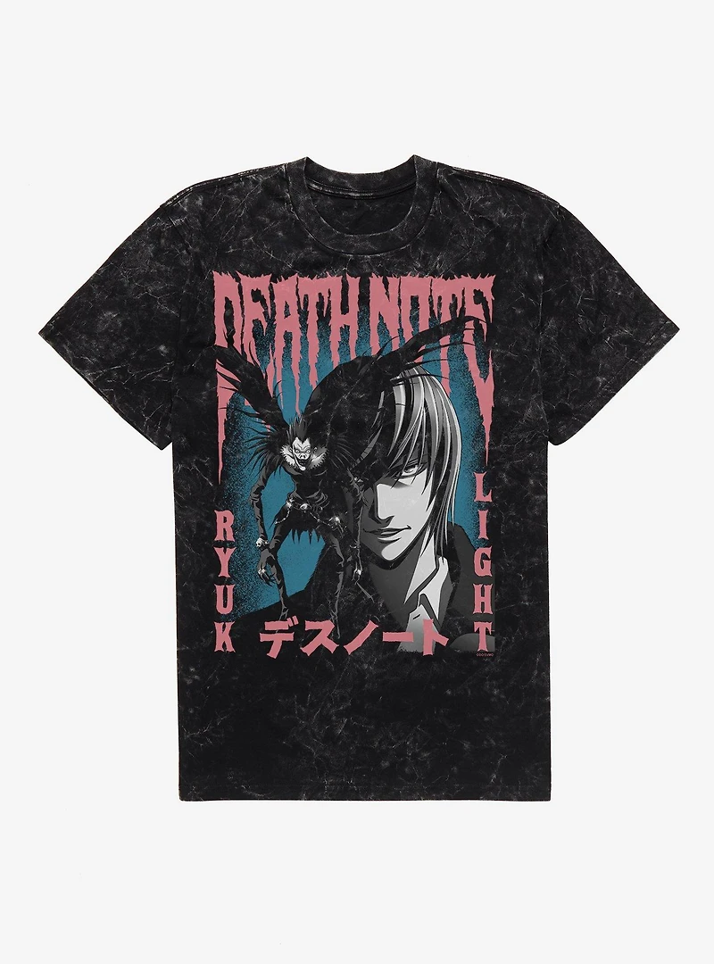 Death Note Light And Ryuk Shadows Mineral Wash T-Shirt BoxLunch Exclusive