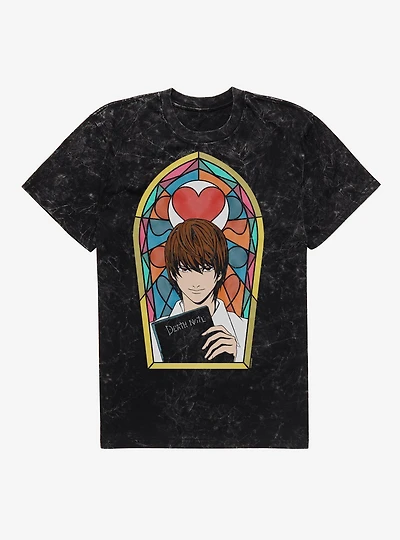 Death Note Stained Glass Light Mineral Wash T-Shirt BoxLunch Exclusive