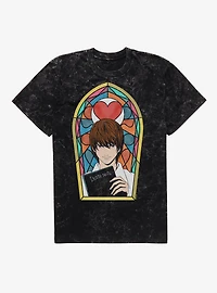 Death Note Stained Glass Light Mineral Wash T-Shirt BoxLunch Exclusive