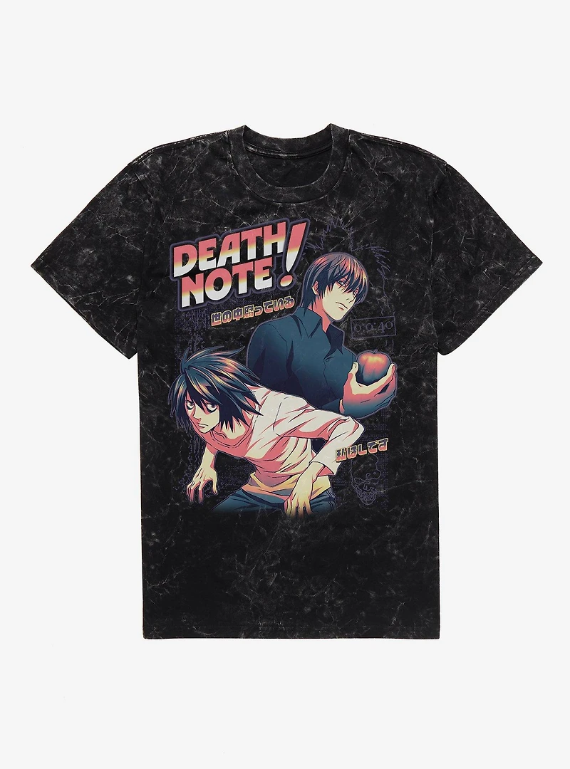 Death Note L And Light Collage Mineral Wash T-Shirt BoxLunch Exclusive
