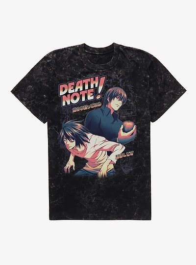 Death Note L And Light Collage Mineral Wash T-Shirt BoxLunch Exclusive