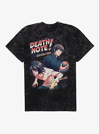 Death Note L And Light Collage Mineral Wash T-Shirt BoxLunch Exclusive
