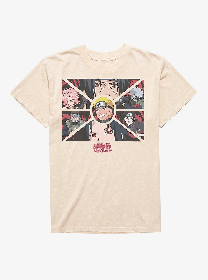 Naruto Shippuden Shapes Group Mineral Wash T-Shirt BoxLunch Exclusive