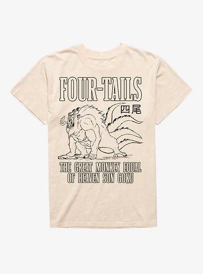 Naruto Shippuden Seiten Son Goku Four Tails Mineral Wash T-Shirt BoxLunch Exclusive