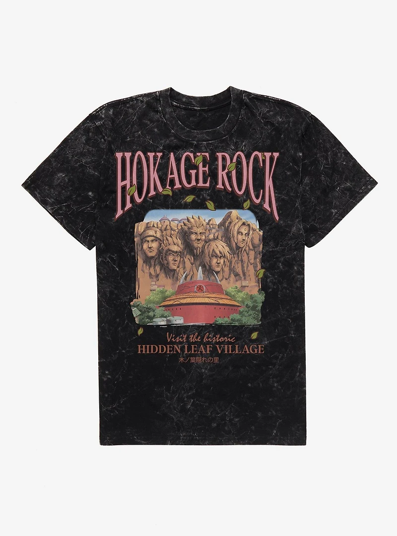 Naruto Shippuden Hokage Rock Great Oudoors Front Mineral Wash T-Shirt BoxLunch Exclusive
