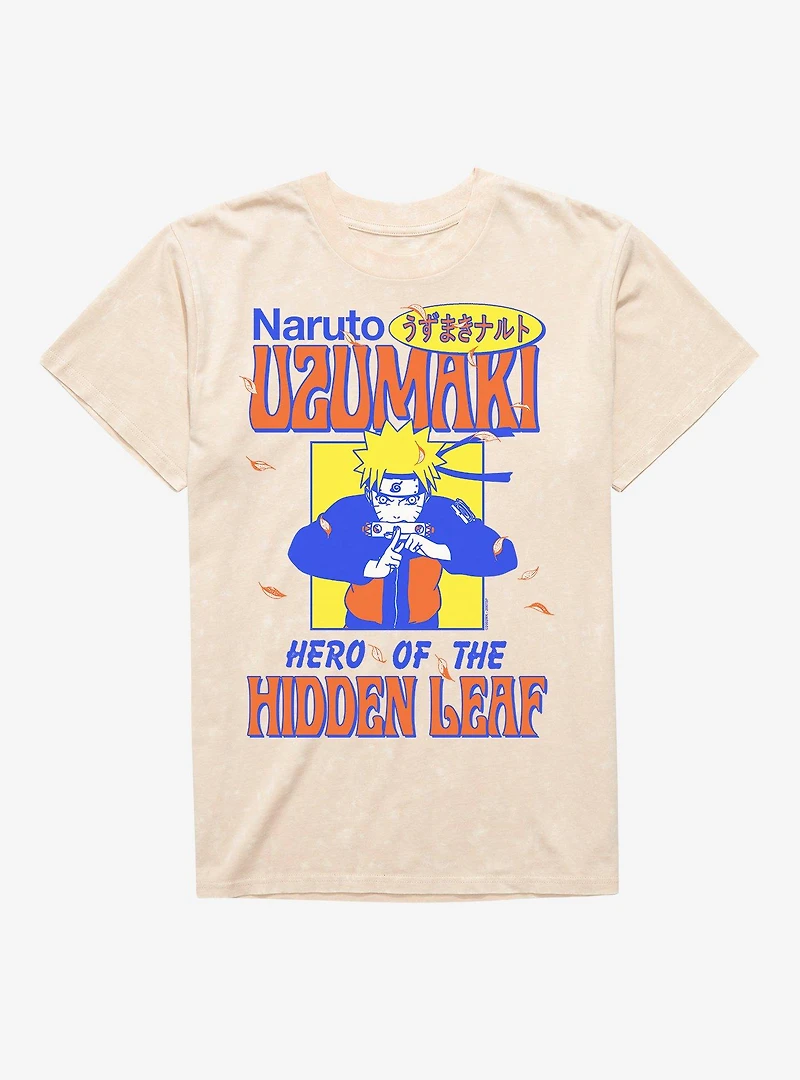 Naruto Shippuden Hero of the Hidden Leaf UzumakiMineral Wash T-Shirt BoxLunch Exclusive