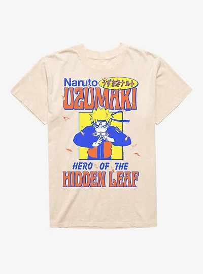 Naruto Shippuden Hero of the Hidden Leaf UzumakiMineral Wash T-Shirt BoxLunch Exclusive
