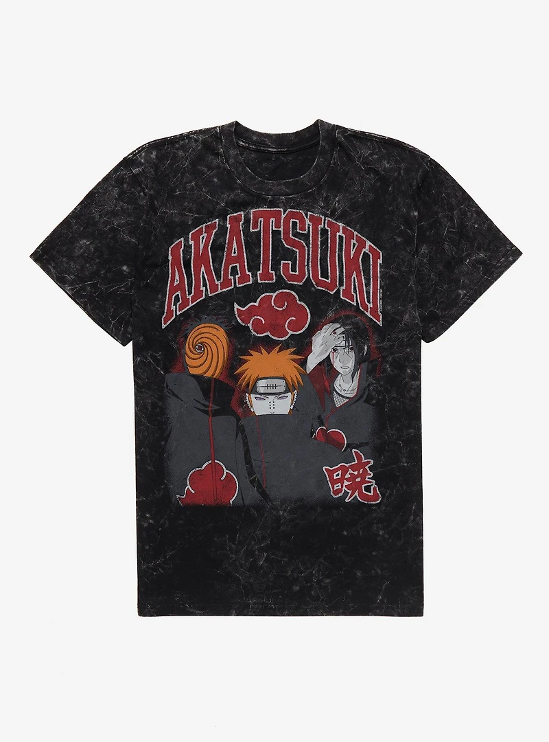 Naruto Shippuden Akatsuki Pain Itachi Tobi Mineral Wash T-Shirt BoxLunch Exclusive
