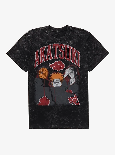 Naruto Shippuden Akatsuki Pain Itachi Tobi Mineral Wash T-Shirt BoxLunch Exclusive