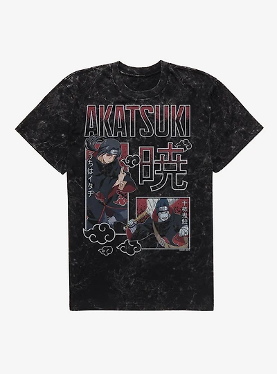 Naruto Shippuden Akatsuki Itachi Uchiha and Kisame Hoshigaki Mineral Wash T-Shirt BoxLunch Exclusive