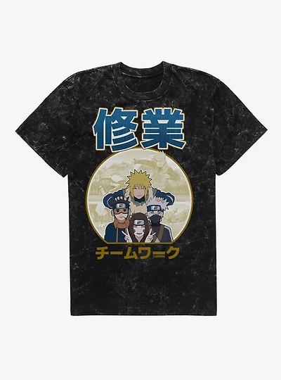 Naruto Shippuden Hidden Leaf Teamwork Mineral Wash T-Shirt BoxLunch Exclusive