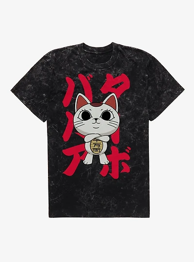 Dandadan Turbo Granny Cat Chibi Kanji Mineral Wash T-Shirt BoxLunch Exclusive