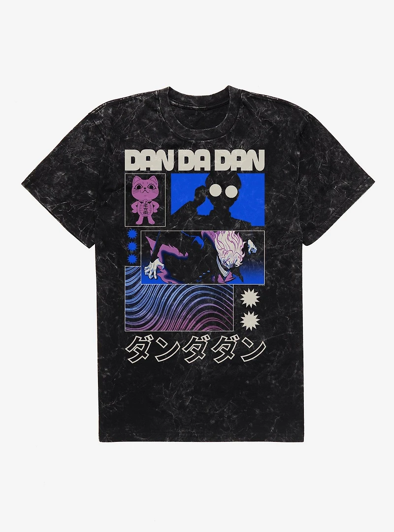 Dandadan Okarun Panels Silhouettes Mineral Wash T-Shirt BoxLunch Exclusive