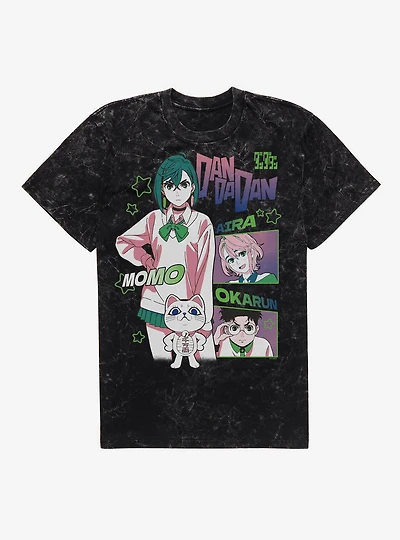 Dandadan Aira Momo Okarun Turbo Granny Tonal Mineral Wash T-Shirt BoxLunch Exclusive