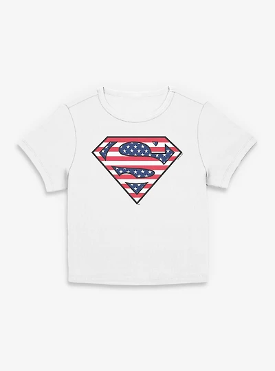 DC Superman Logo Stars And Stripes Women Baby T-Shirt