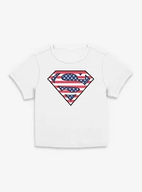 DC Superman Logo Stars And Stripes Women Baby T-Shirt