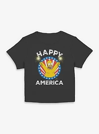 The Simpsons Happy America Homer Women Baby T-Shirt
