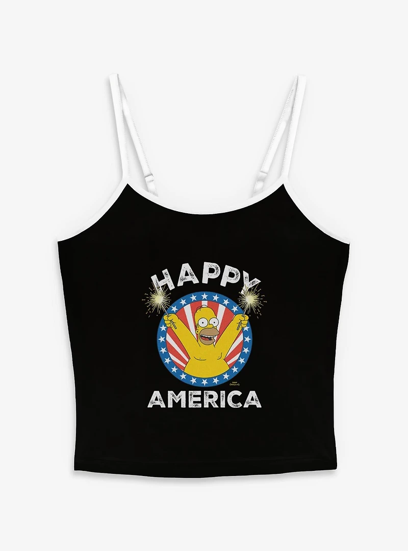 The Simpsons Happy America Homer Womens Cami