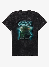 Star Wars The Mandalorian Grogu Is Way Mystic Glow Mineral Wash T-Shirt