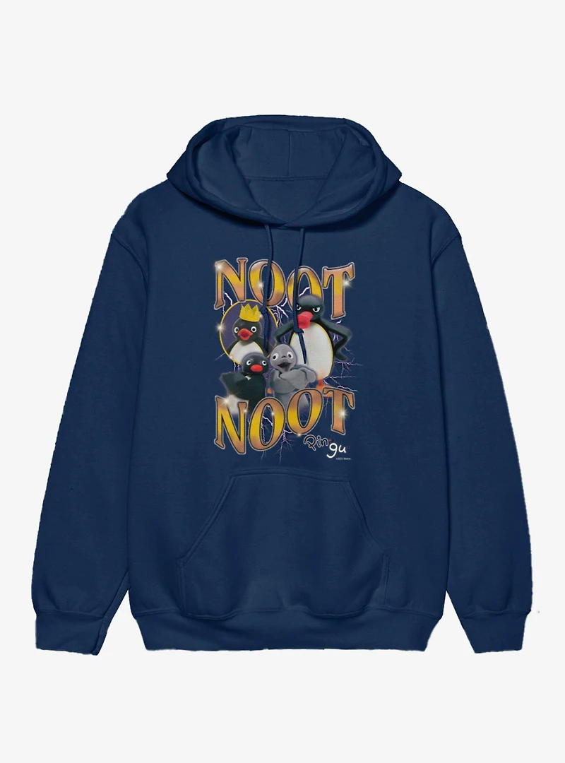 Pingu Noot Lightning With Seal And Crown Hoodie