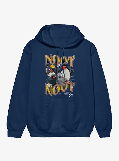 Pingu Noot Lightning With Seal And Crown Hoodie